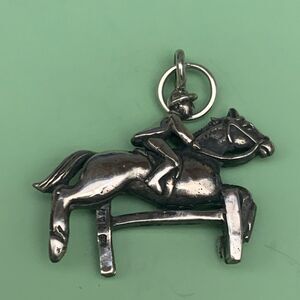 .925 Horse Jumper Sterling Silver Jewelry Charm #english rider #horse